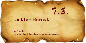 Tartler Bernát névjegykártya